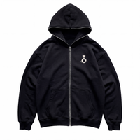 BLACK FULL-ZIP HOODIE