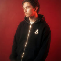BLACK FULL-ZIP HOODIE